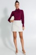Shorts Saia de Tweed Curto de Alfaiataria Feminina Aquila - Off White - Tlic Rio