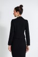 Casaco Curto de Tweed Elegante de Alfaiataria Feminina Soraya - Preto - Tlic Rio