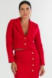 Casaco Curto de Tweed Elegante de Alfaiataria Feminina Soraya - Vermelho - Tlic Rio