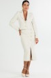 Casaco Curto de Tweed Elegante de Alfaiataria Feminina Soraya - Off White - Tlic Rio