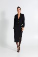 Saia Midi de Tweed com Fenda de Alfaiataria Feminina Thalia - Preto - Tlic Rio