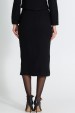 Saia Midi de Tweed com Fenda de Alfaiataria Feminina Thalia - Preto - Tlic Rio