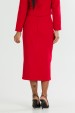 Saia Midi de Tweed com Fenda de Alfaiataria Feminina Thalia - Vermelho - Tlic Rio