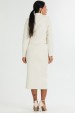 Saia Midi de Tweed com Fenda de Alfaiataria Feminina Thalia - Off White - Tlic Rio