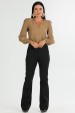 Calça Flare Tradicional de Alfaiataria Feminina Indiara - Preto - Tlic Rio