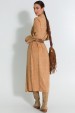 Vestido Longo Texturizada com Detalhes na Manga de Alfaiataria Feminina Zuri - Bege - Tlic Rio