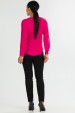 Blusa Manga Longa Gola V com Detalhe  Frontal de Alfaiataria Feminina Nubia - Pink  - Tlic Rio