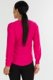 Blusa Manga Longa Gola V com Detalhe  Frontal de Alfaiataria Feminina Nubia - Pink  - Tlic Rio