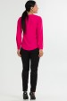 Blusa Manga Longa Gola V com Detalhe  Frontal de Alfaiataria Feminina Nubia - Pink  - Tlic Rio