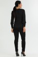 Blusa Manga Longa Gola V com Detalhes No Punho de Alfaiataria Feminina Rosalinda- Preto- Tlic Rio
