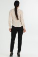Blusa Manga Longa Gola V com Detalhes No Punho de Alfaiataria Feminina Rosalinda- Bege- Tlic Rio