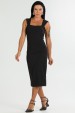 Vestido Midi com Alça de Alfaiataria Feminina Jerusa - Preto - Tlic Rio