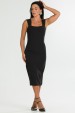Vestido Midi com Alça de Alfaiataria Feminina Jerusa - Preto - Tlic Rio