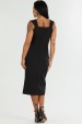 Vestido Midi com Alça de Alfaiataria Feminina Jerusa - Preto - Tlic Rio