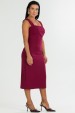 Vestido Midi com Alça de Alfaiataria Feminina Jerusa - Bordo Magenta - Tlic Rio