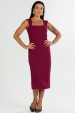 Vestido Midi com Alça de Alfaiataria Feminina Jerusa - Bordo Magenta - Tlic Rio