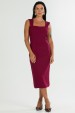 Vestido Midi com Alça de Alfaiataria Feminina Jerusa - Bordo Magenta - Tlic Rio