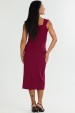 Vestido Midi com Alça de Alfaiataria Feminina Jerusa - Bordo Magenta - Tlic Rio