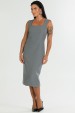 Vestido Midi com Alça de Alfaiataria Feminina Jerusa - Cinza Grafite - Tlic Rio