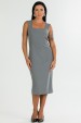 Vestido Midi com Alça de Alfaiataria Feminina Jerusa - Cinza Grafite - Tlic Rio