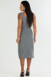 Vestido Midi com Alça de Alfaiataria Feminina Jerusa - Cinza Grafite - Tlic Rio
