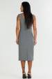 Vestido Midi com Alça de Alfaiataria Feminina Jerusa - Cinza Grafite - Tlic Rio