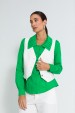 Camisa Alongada com Gola Destacada de Alfaiataria Feminina Princess - Verde - Tlic Rio