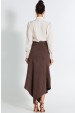 Saia Midi de Suede Alfaiataria Feminina Anabela - Chocolate - Tlic Rio