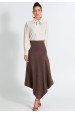 Saia Midi de Suede Alfaiataria Feminina Anabela - Chocolate - Tlic Rio