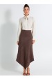 Saia Midi de Suede Alfaiataria Feminina Anabela - Chocolate - Tlic Rio