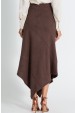 Saia Midi de Suede Alfaiataria Feminina Anabela - Chocolate - Tlic Rio