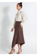 Saia Midi de Suede Alfaiataria Feminina Anabela - Chocolate - Tlic Rio