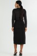 Saia Midi com Pesponto de Alfaiataria Feminina Helen - Preto - Tlic Rio
