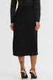 Saia Midi com Pesponto de Alfaiataria Feminina Helen - Preto - Tlic Rio
