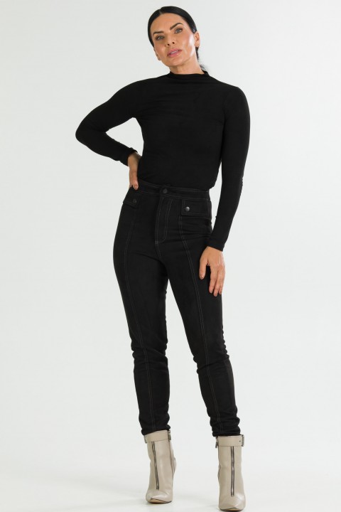 Calça Skinny com Pespontado de Alfaiataria Feminina Giana - Preto - Tlic Rio