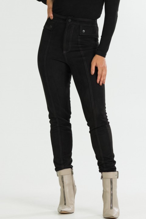 Calça Skinny com Pespontado de Alfaiataria Feminina Giana - Preto - Tlic Rio
