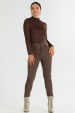 Calça Skinny com Pespontado de Alfaiataria Feminina Giana - Chocolate - Tlic Rio
