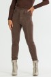 Calça Skinny com Pespontado de Alfaiataria Feminina Giana - Chocolate - Tlic Rio