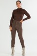 Calça Skinny com Pespontado de Alfaiataria Feminina Giana - Chocolate - Tlic Rio