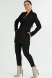 Blazer Alongado com Recorte Frontal de Alfaiataria Feminina Electra -Preto - Tlic Rio