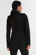 Blazer Alongado com Recorte Frontal de Alfaiataria Feminina Electra -Preto - Tlic Rio