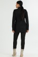 Blazer Alongado com Recorte Frontal de Alfaiataria Feminina Electra -Preto - Tlic Rio