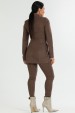 Blazer Alongado com Recorte Frontal de Alfaiataria Feminina Electra - Chocolate - Tlic Rio