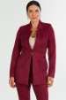 Blazer Alongado com Recorte Frontal de Alfaiataria Feminina Electra - Bordo - Tlic Rio