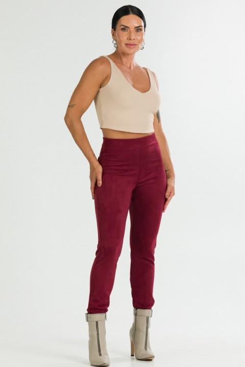 Calça Skinny de Alfaiataria Feminina Fabíola - Bordo - Tlic Rio