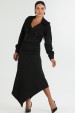 Saia Midi de Suede Alfaiataria Feminina Anabela - Preto - Tlic Rio