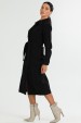 Vestido Midi Texturizado de Alfaiataria Feminina Lya - Preto - Tlic Rio