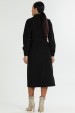 Vestido Midi Texturizado de Alfaiataria Feminina Lya - Preto - Tlic Rio
