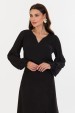 Blusa Manga Longa Bufante de Alfaiataria Feminina Mirian  - Preto - Tlic Rio