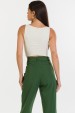 Blusa Cropped Regata de Alfaiataria Feminina Capitu - Bege - Tlic Rio